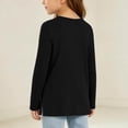 thumbnail image 6 of YUANxueke Girls Ribbed Knit Tunic Tops with Side Pockets Crewneck Long Sleeve Side Split Hem Casual Tops for 5-15 Years, 6 of 6
