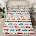 thumbnail image 2 of Castle Fairy Cartoon Car Boy Twin Sheet Sets 3pcs,Car Theme Twin Fitted Sheet Microfiber,Transportation Theme Breathable Flat Sheet,Super Cozy Room Decor, 2 of 7