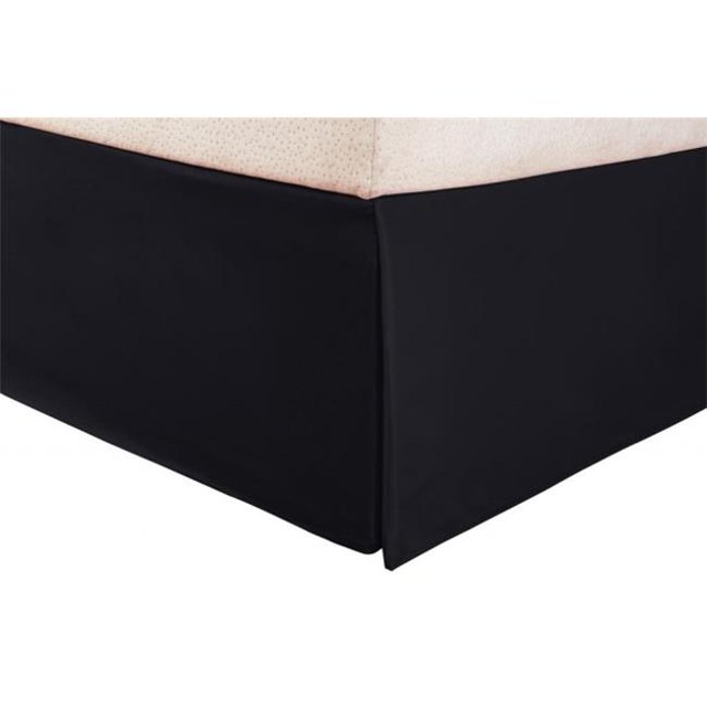 Jupe de Lit en Microfibre Très Grand Noir Uni