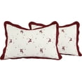 thumbnail image 2 of Marina Decoration Embroidered Stitching Coverlet Bedspread Ultra Soft Solid Bedding Summer Quilt Set with Quilted Sham, Burgundy Floral Pattern, 2 of 6
