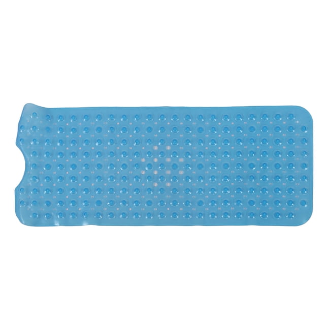 Alfombrilla de baño de PVC antideslizante para baño, cocina, hotel, aseo, ducha, 100 x 40 cm, color azul