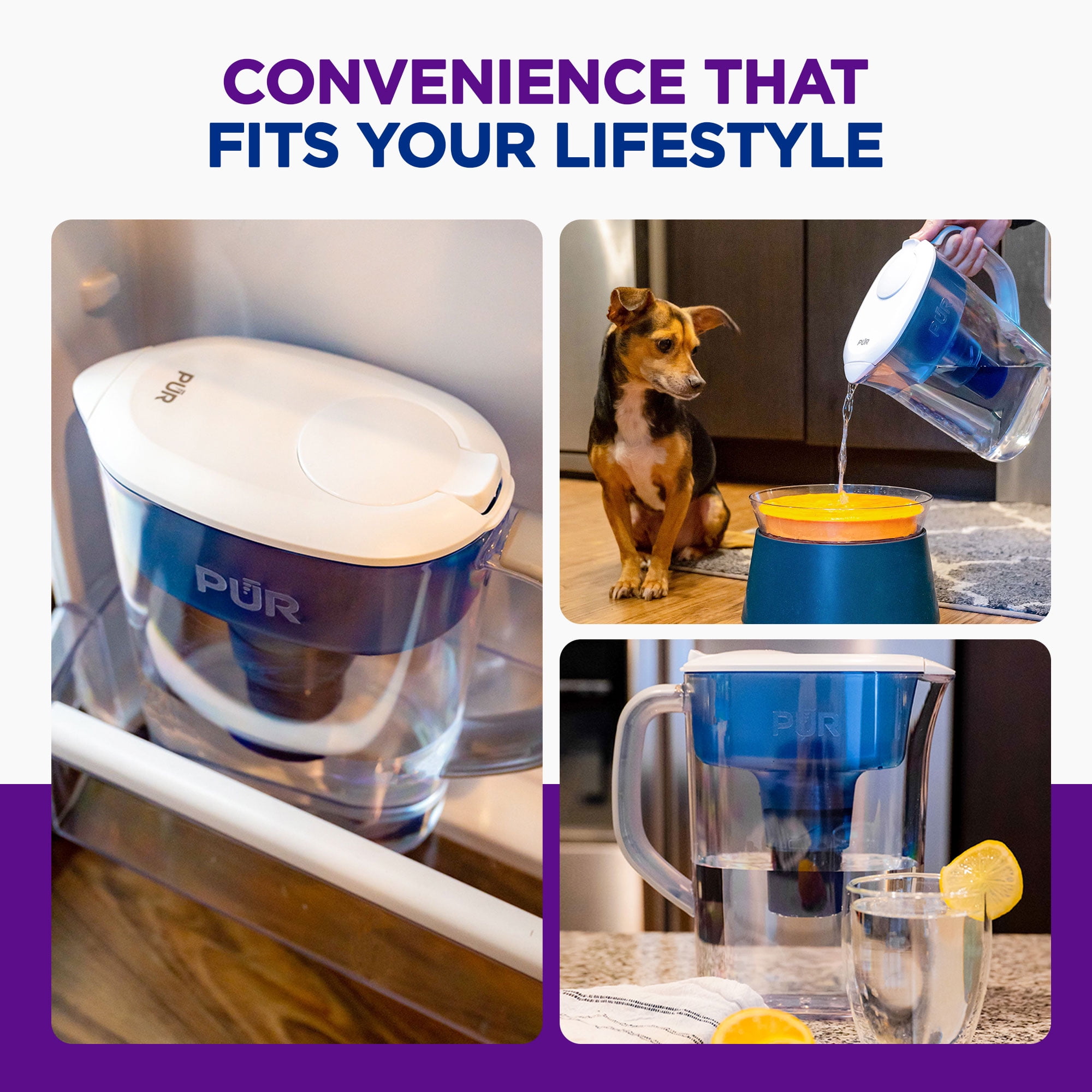 PUR 7 Cup Water Filtration Pitcher, Blue, PPT700WAV4