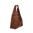 thumbnail image 4 of Time and Tru Women's June Soft Faux Suede Hobo Bag, Chocolate, 4 of 6