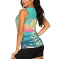 thumbnail image 3 of Daiia Retro Palm Beach Sunset Printed Womens Workout Tops for Women Quick-dry Tank Tops Mesh Yoga Shirts Athletic Running Tank Tops Sleeveless Gym Clothes-XX-Large, 3 of 7
