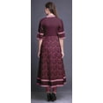 thumbnail image 4 of Bimba Red Floral Block Long A Line Anarkali Dress For Women Classic Printed Indian Kurtis Tunic-X-Large, 4 of 5