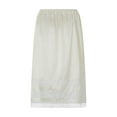 Hnyenmcko Satin Half Slips Skirt for Women Elastic Waist Lace Trim Long