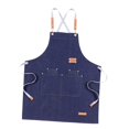 thumbnail image 2 of Delantal de trabajo para repostería profesional, babero para panadero, cafetería, camarero, camarera, uniforme de hotel, ropa de trabajo Azul denim, 2 of 8