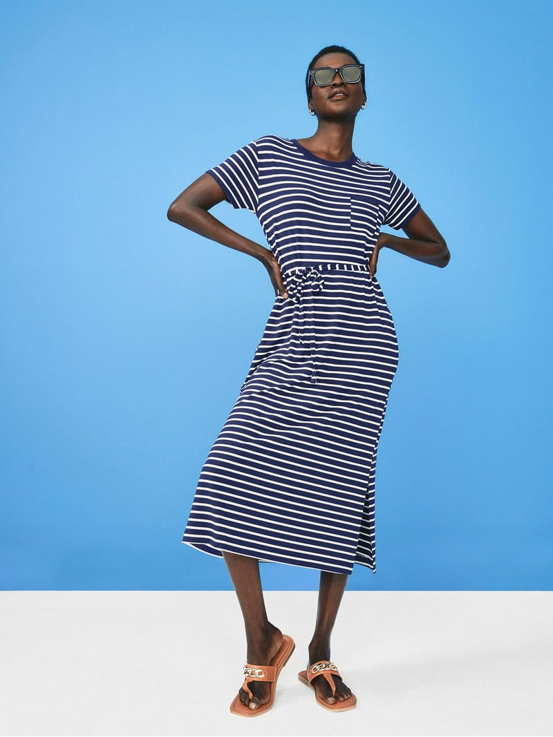 time and tru women's knit midi dress with belt Time and Tru Women's Belted Knit Dress