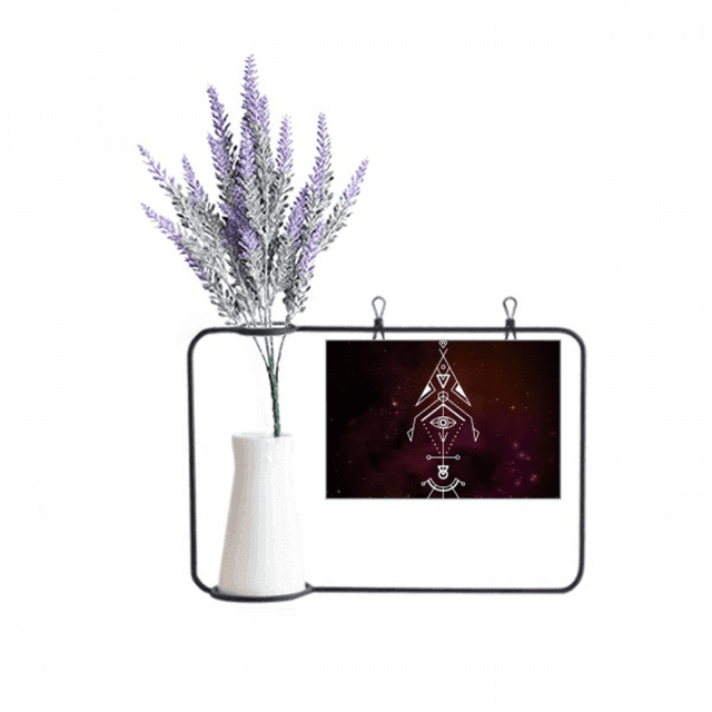 La geometría del universo Alien totem Tarjeta de jarrón de lavanda artificial