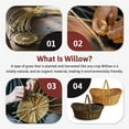 thumbnail image 5 of Small Wicker Basket with Handle - Dark Brown Hand Woven Harvest Basket - Wicker Flower Basket for Storage, Picnics, Easter, Organizing, and More (14 x 5.5 inches), 5 of 13