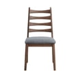thumbnail image 5 of Gzxs Dining Chairs Set of 2, Mid-Century Modern Wooden Armless Side Chairs w/ Dark Gray Linen Upholstered Seat Cushion - Walnut, 5 of 8