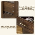 thumbnail image 5 of IFMUST Modern Nightstand, 18" Arched Panel 3 Drawers Wood Side Table with Charging Station, Wood Square Bedside End Table for Bedroom Living Room, Brown, 5 of 6