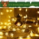 thumbnail image 3 of Guirnalda de luces LED con forma de copo de nieve, 6 m, 40 unidades, funciona con pilas, dos modos: monocromático y con rayo, ideal para Navidad, para interiores y exteriores (blanco cálido)., 3 of 4
