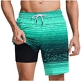 thumbnail image 2 of Aobny Board Men's Shorts Gradient with Liner Clothing Slim Big & Tall Mens Pants Casual,Green,XXXL, 2 of 6