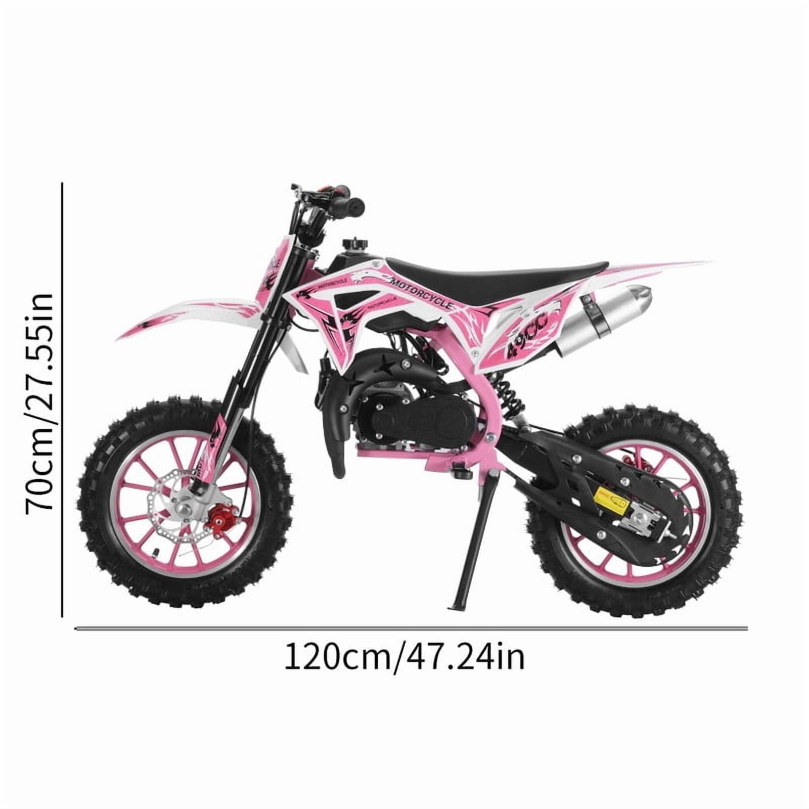Mini Dirt Bike,49cc Gas Powered 2 Stroke Off Road Trail Bike for Kids and Adults, Kids Dirt Bike Gas Power Motocross,Off Road Mini Motorcycle,Pocket Motorbike with Front Rear Disc Brakes