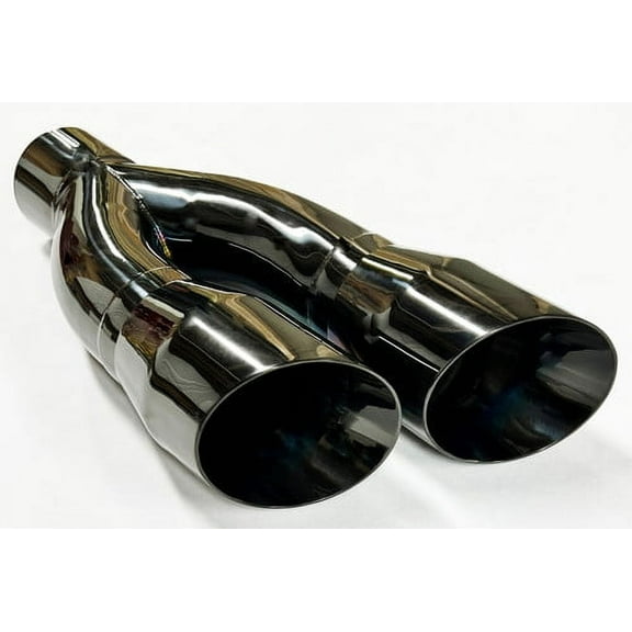 Exhaust Tip 2.50" Inlet 4.00" Outlet 16.00" long WDWD304016-250-BC-SS Dual Slant Angle Black Chrome 304 Stainless Wesdon Exhaust Tip