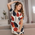 thumbnail image 3 of Kdxio Modern Abstract Leaf Pattern Pattern Womens Short Sleeve Sleepshirt Scoopneck Cute Nightdress Ruffle Comfy Nightgown, 3 of 6
