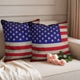 thumbnail image 2 of Independence Day Pillow Covers 2 Pack Retro USA Flag Patriotic Vintage Pillowcase Waterproof Outdoor Throw Pillow Cover for Patio Garden Square Cushion 16”x16”, 2 of 9