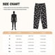 thumbnail image 3 of Balery Black White Leaves Pantalones de pijama para mujer, pijamas ultraligeros, pantalones de estar por casa-Small, 3 of 6