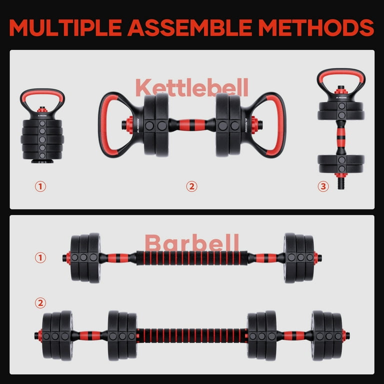 MaxKare 44LB Adjustable Weight Dumbbell Set 4 in 1 Set as