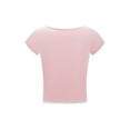 thumbnail image 3 of Argulvti Women's Polyester Lace Trim Cropped Tops, Short Sleeve Sweetheart Neck Mini Bow Front Sweet Slim T-Shirt, 3 of 7