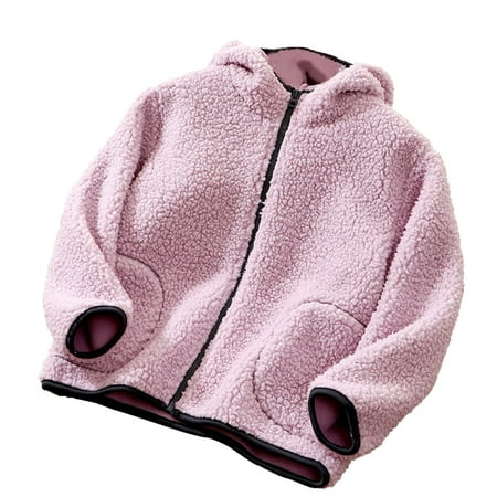

Aompmsdx Toddler Boys Girls Long Sleeve Winter Solid Hooded Zippered Coat Jacket Thicken Warm Outwearnewborn