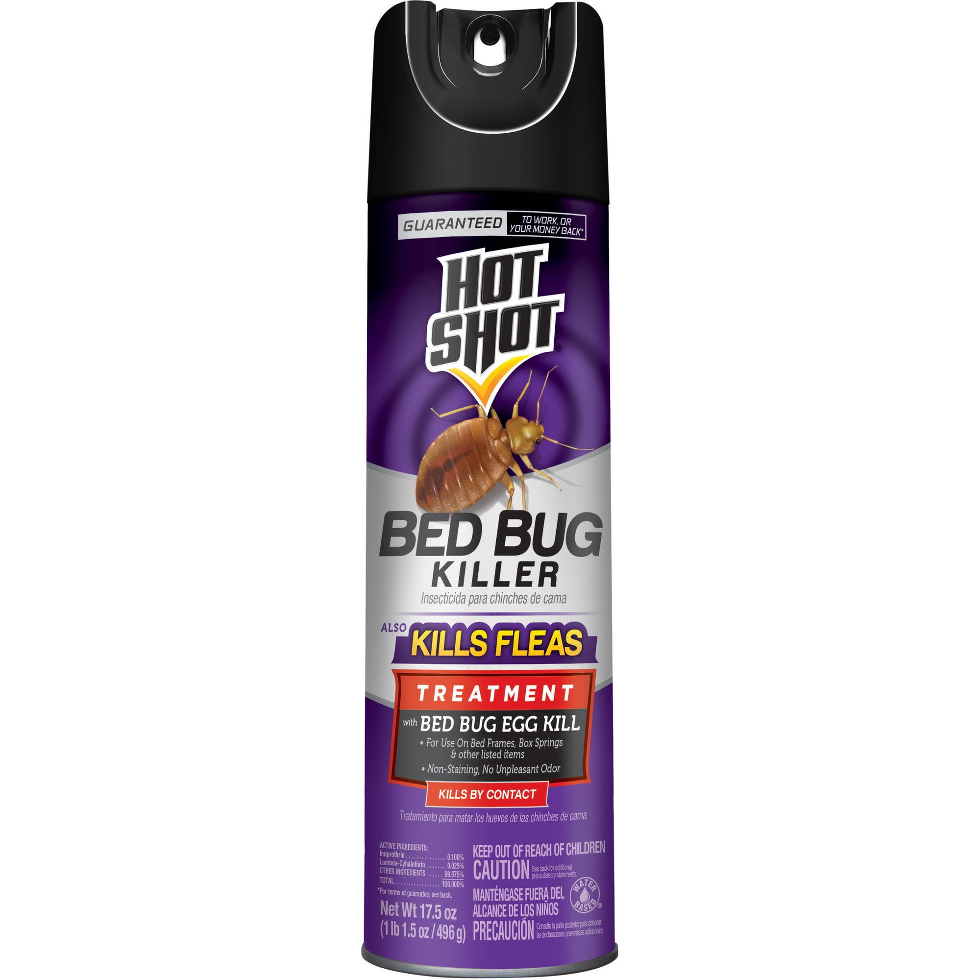 Hot Shot Bed Bug Aerosol Spray, Kills Bugs, Eggs, and Fleas, 17.5 oz