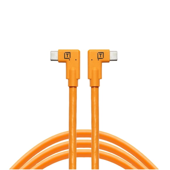 Cable USB-C Tether Tools TetherPro Naranja Alta Visibilidad de Ángulo Recto a USB-C 15 Pies