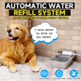 thumbnail image 2 of Dispensador automático de agua PETIMI 3L para perros de acero inoxidable, 2 of 4