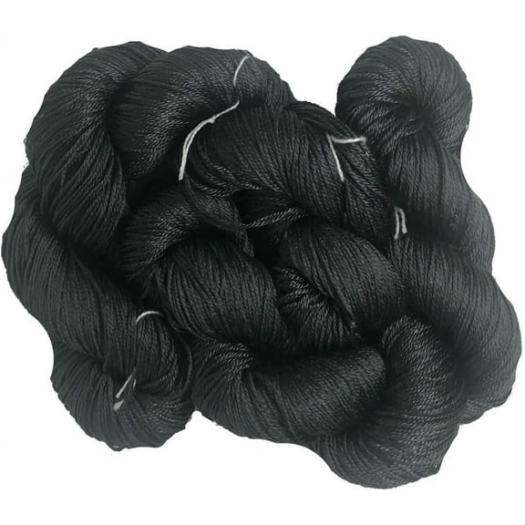 Knitsilk 3 Ply 100% Mulberry Silk Lace Weight Yarn, Black (Pack of 1)
