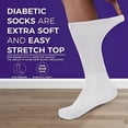 thumbnail image 3 of 12 Pairs Diabetic WHITE CREW SOCKS circulatory Health Men’s Cotton Size 10-13, 3 of 4