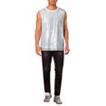 thumbnail image 2 of INSPIRE CHIC Sequin Tank Top for Men's Shiny Glitter Sleeveless Tee Tops Party Disco Metallic Vest S Silver, 2 of 4