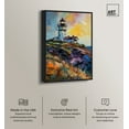 thumbnail image 2 of Colorful Lighthouse Impressionism Wall Art /Monet And Van Gogh Inspired Art Canvas Wall Art by Art Remedy, Black Floater Frame, 17" x 25", 2 of 7