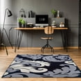 thumbnail image 2 of Corfu Damask Rug Black Grey 8x10.3 Area Rug Modern Floral Design Turkey Made, 2 of 3