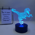 thumbnail image 1 of YSITIAN Dinosaur Series Night Light 16 Colors 3D LED Illusion Lamp Remote Control Toys Children's Home Decoration Light -- Dinosaur C（Black Seat） YT-14247, 1 of 5