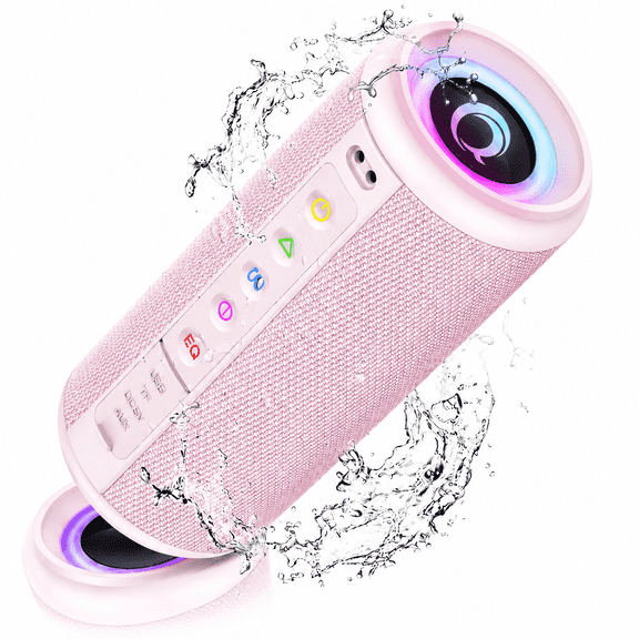 Cillso Portable Bluetooth Speaker, 2026 Bluetooth 5.4, 20W HD Stereo Sound, 20H Playtime, RGB LED Lights, IPX7 Waterproof, TWS Pairing, Wireless Outdoor Speaker for Home, Party, Camping (Pink)