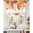 thumbnail image 3 of Burnt Orange Fall Tie Up Curtains for Kitchen Bathroom Bedroom Windows 45 Inch Length, Watercolor Maple Leaf Pumpkins Thanksgiving Balloon Drape Curtains Shade Rod Pocket Curtain Panel, 34"x45", 3 of 7