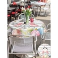 thumbnail image 4 of Easter Outdoor Tablecloth - 60 Inch Round Dining Table Cover, Spring Bunny Feet Eggs Floral Herb Wooden Plank Waterproof Outdoor Table Cloth with Umbrella Hole & Zipper for Picnic/Patio/Party, 4 of 7