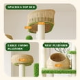 thumbnail image 5 of Merrland 74" Cat Tree for Indoor Cats and Kittens, Multi-Level Cat Tower with Teddy Fleece & Rattan Condo, Dual-Sided Cushion Design, Green, 5 of 9