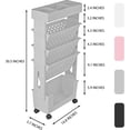 thumbnail image 2 of 5 Tier Rolling Utility Cart Multi-Functional Movable Storage Book Shelves with Lockable Casters for Study Office Kitchen Classroom, Grey, 2 of 16
