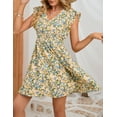 thumbnail image 6 of Yesfashion Women's Floral Plunging V Neck Tie Open Back Summer Short Dress, 6 of 9
