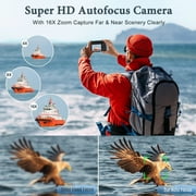 4K Digital Camera 64MP for Photography Autofocus Dual Lens Vlogging Camera for YouTube 32GB SD Card