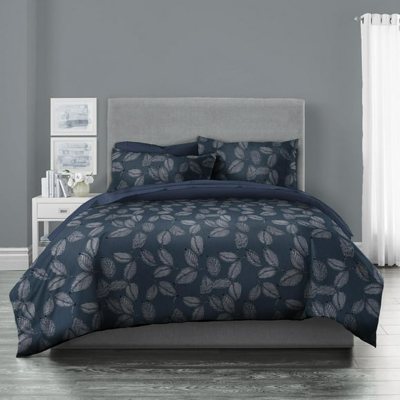 Wabasso Blue Leaf King Bed-in-a-Bag