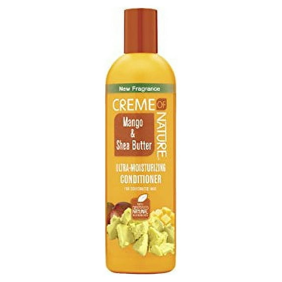 Conditioner with Mango & Shea Butter by Creme of Nature, Ultra Moisturizing for Dry Dehydrated Hair, 12 Fl Oz