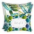 thumbnail image 2 of Joita Tropical Sunlight Oreiller Intérieur / Extérieur - Tissu Vert (Lot de 3), 2 of 5