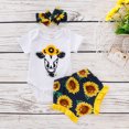 thumbnail image 3 of LEEy-world Baby Clothes Baby Girl Clothes Outfits CottonLetter Print Ruffled Tops Casual 2PCS Set,Yellow, 3 of 5