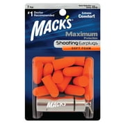 Mack's Maximum Protection Soft Foam Shooting Ear Plugs, 33 dB Highest NRR – Comfortable Earplugs for Hunting, Tactical, Target, Skeet and Trap Shooting (7 Pair Plus Travel Case)
