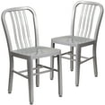 thumbnail image 2 of BizChair Commercial Grade 2 Pack Silver Metal Indoor-Outdoor Chair, 2 of 14