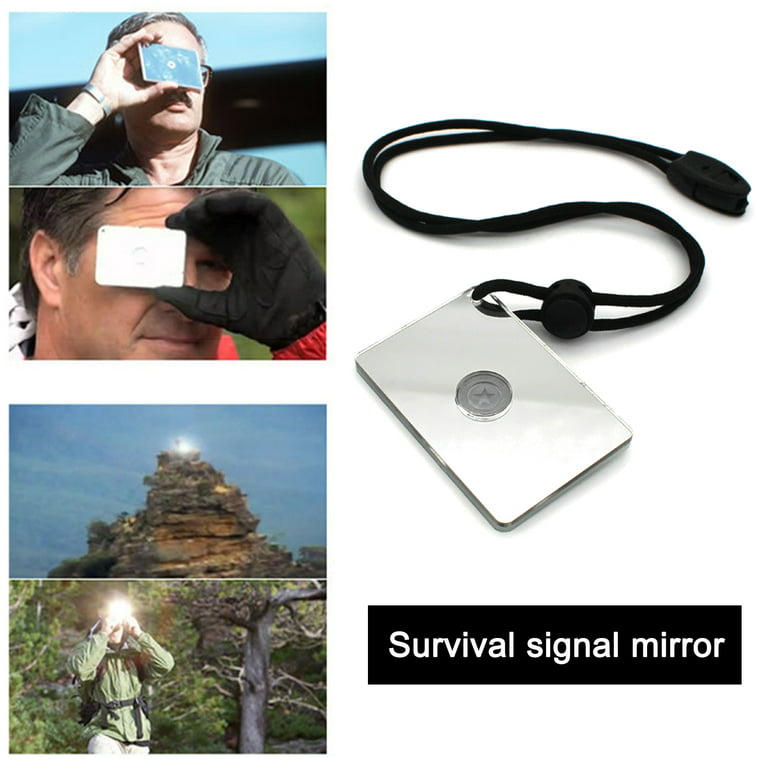 Signal Mirror, Multifunctional Emergency Floating Survival Signal Mirror  Long Distance Communication Reflective Signal Mirror Flash Mirror Edc Tool