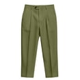 thumbnail image 3 of Zenithor Men's Pleated Dress Pants Button Belt Loops Winter Business Casual Straight Leg for Dating Weddings (No Belt) S-3XL, 3 of 4